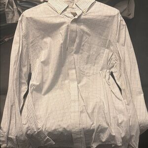 Cherokee Men's White and Blue Checkered Shirt